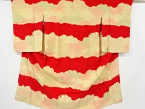 アンティーク　錦紗波に菊模様長襦袢